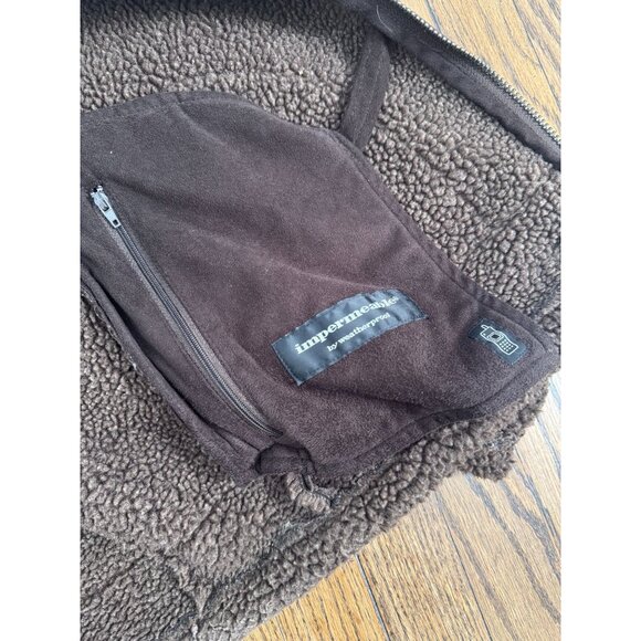 impermeable by weatherproof jacket faux suede shearling brown mens vintage XL - Picture 5 of 6